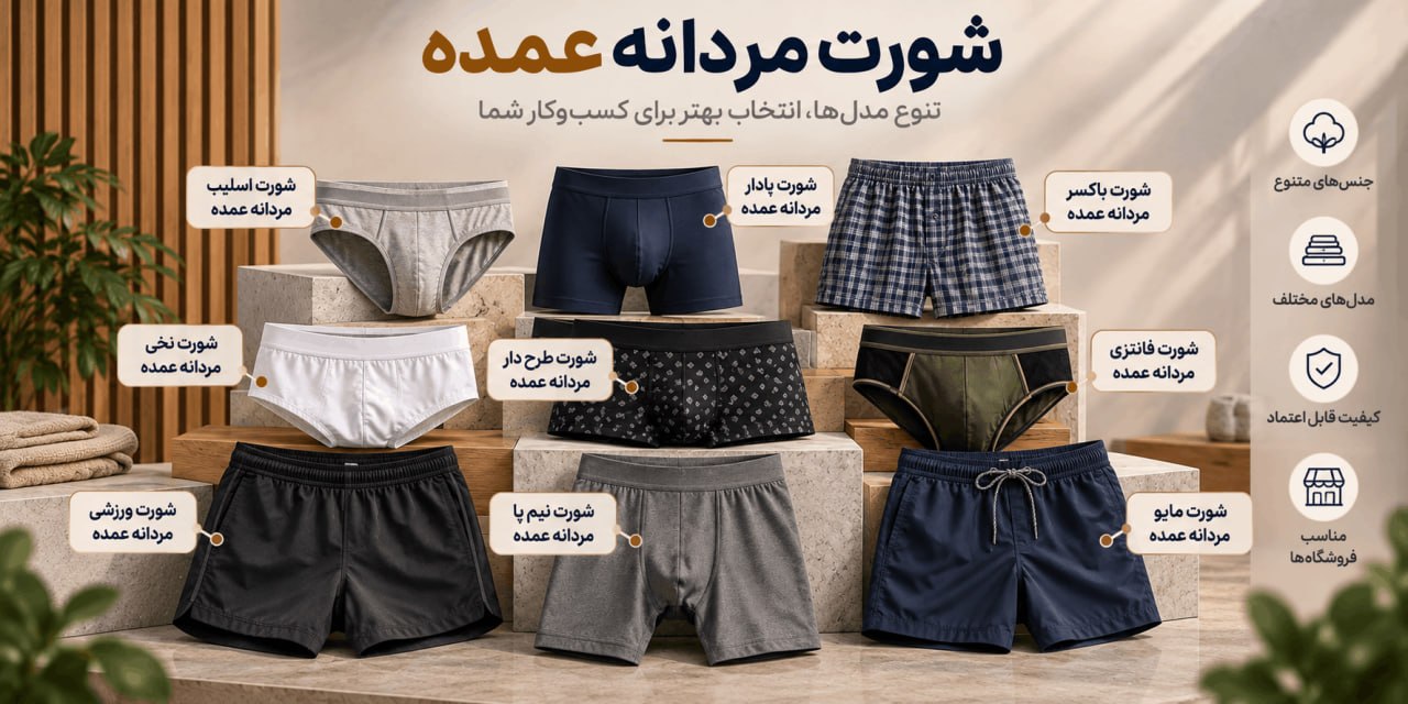 خرید شورت مردانه عمده - لینک ویترین