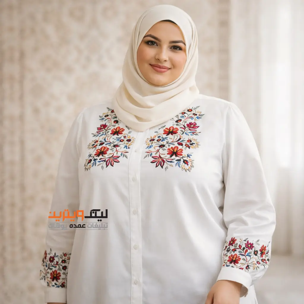 شومیز سایز بزرگ زنانه عمده | شومیزمجلسی سایز بزرگ زنانه | دختری با شومیز گلدوزی زنانه برای افراد چاق | لینک ویترین