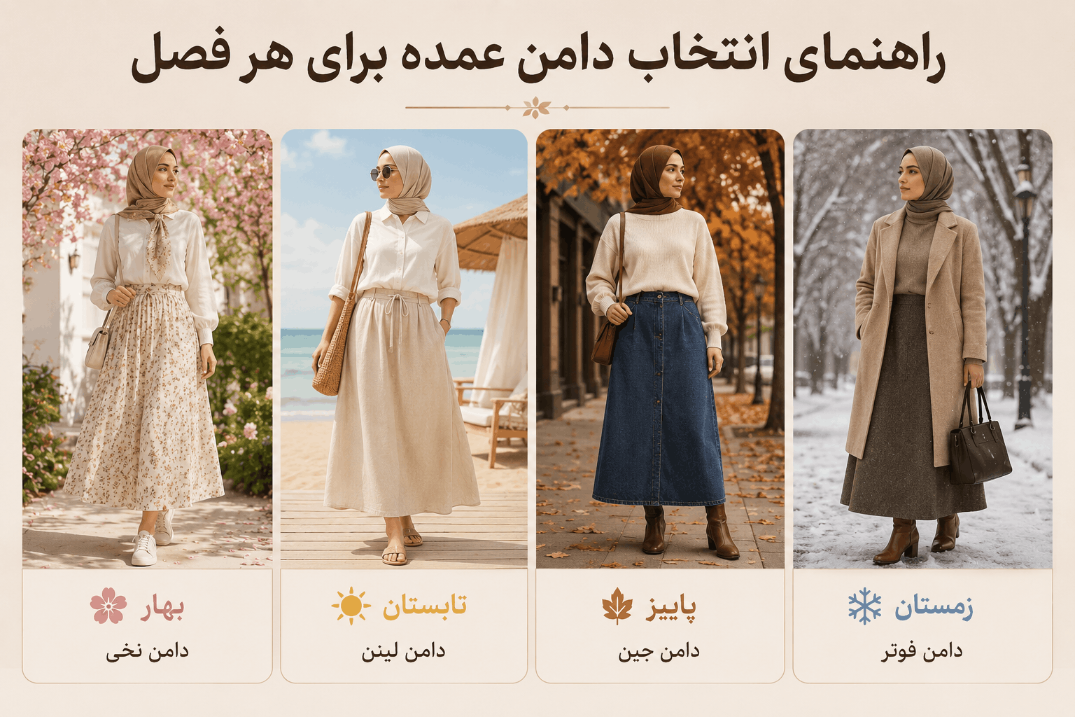 راهنمای انتخاب دامن عمده برای هر فصل