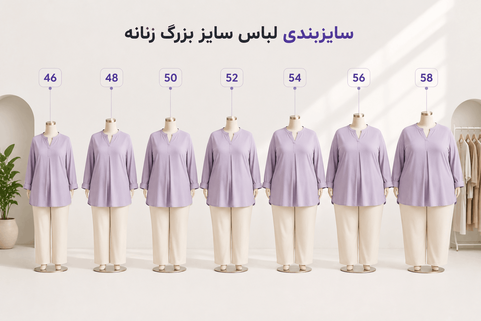 سایز بندی لباس سایز بزرگ زنانه