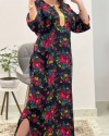 ساحلی گلدار طلا کوب