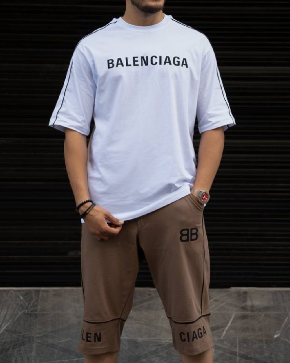 ست تیشرت و شلوارک مردانه طرح بالنسیاگا