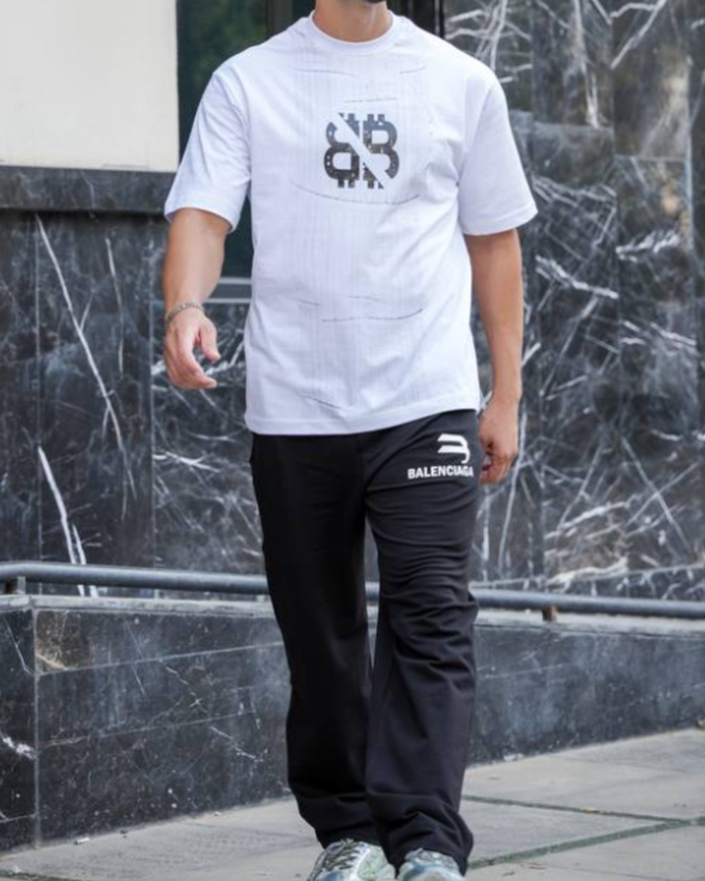 ست اسلش و تیشرت مردانه طرح بالنسیاگا