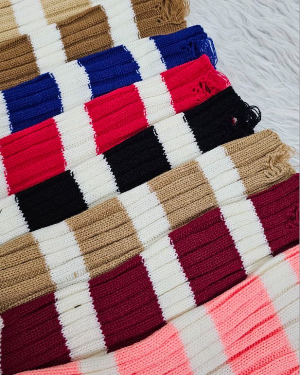 بلوز بافت راه راه پایین زاپدار