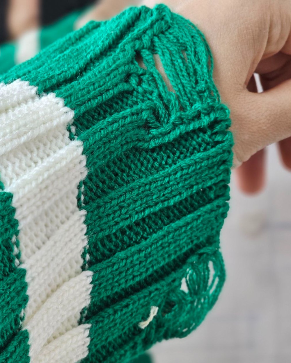 بلوز بافت راه راه پایین زاپدار