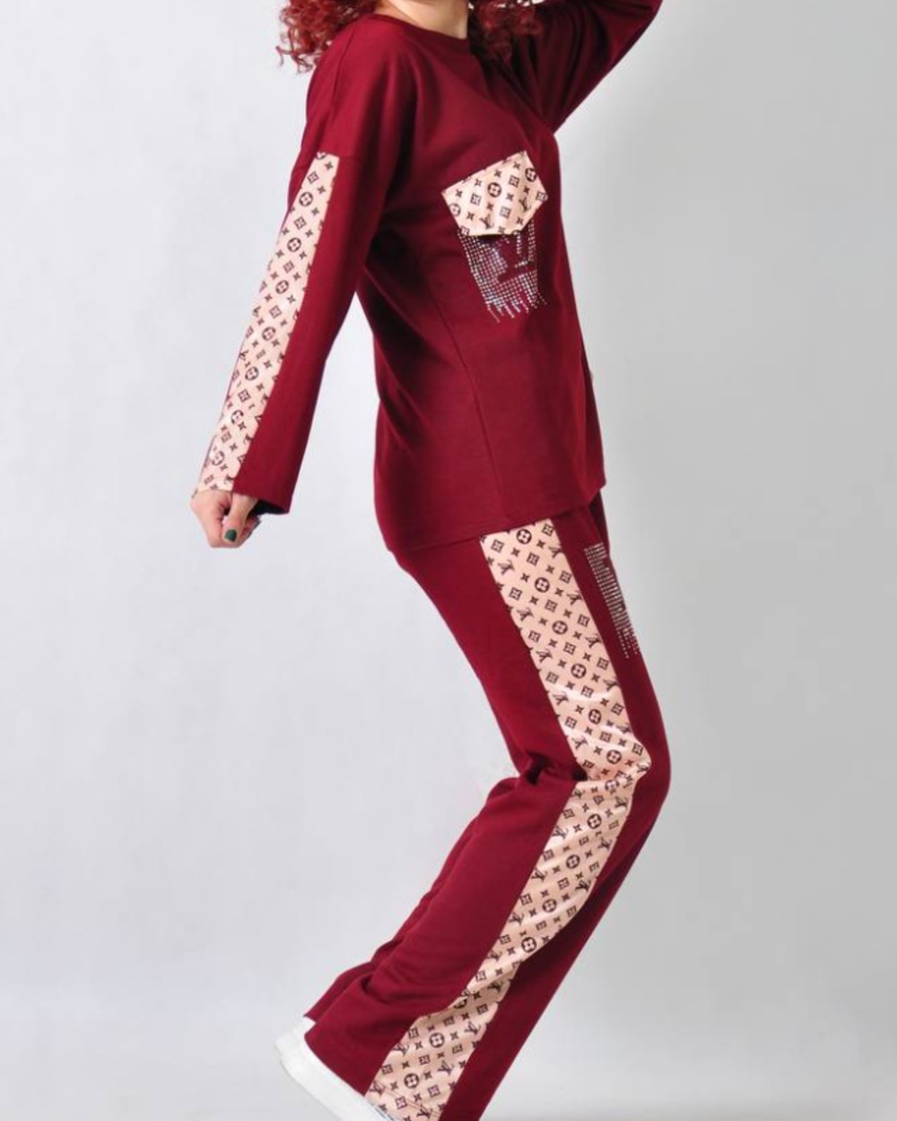 ست بلوز وشلوار نگین دار LV کد 10846