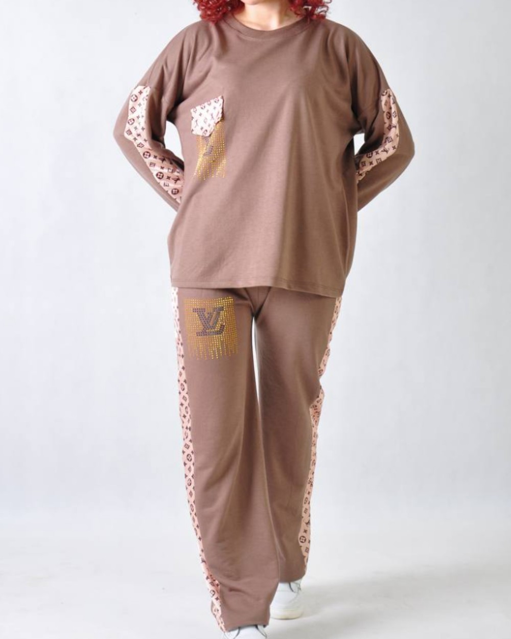 ست بلوز وشلوار نگین دار LV کد 10846