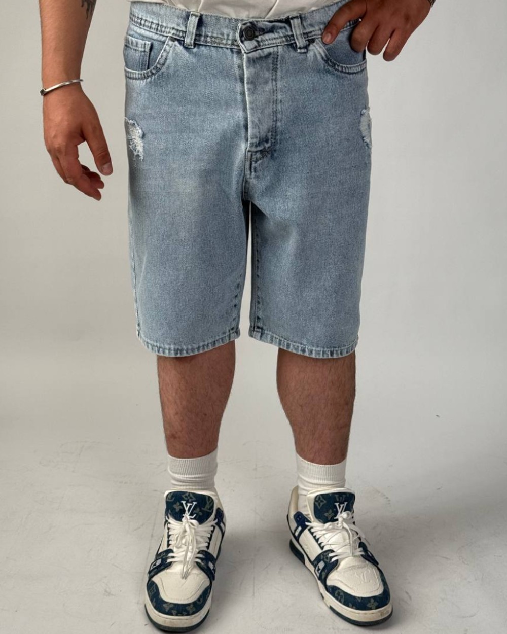 شلوارک جین نیم بگ