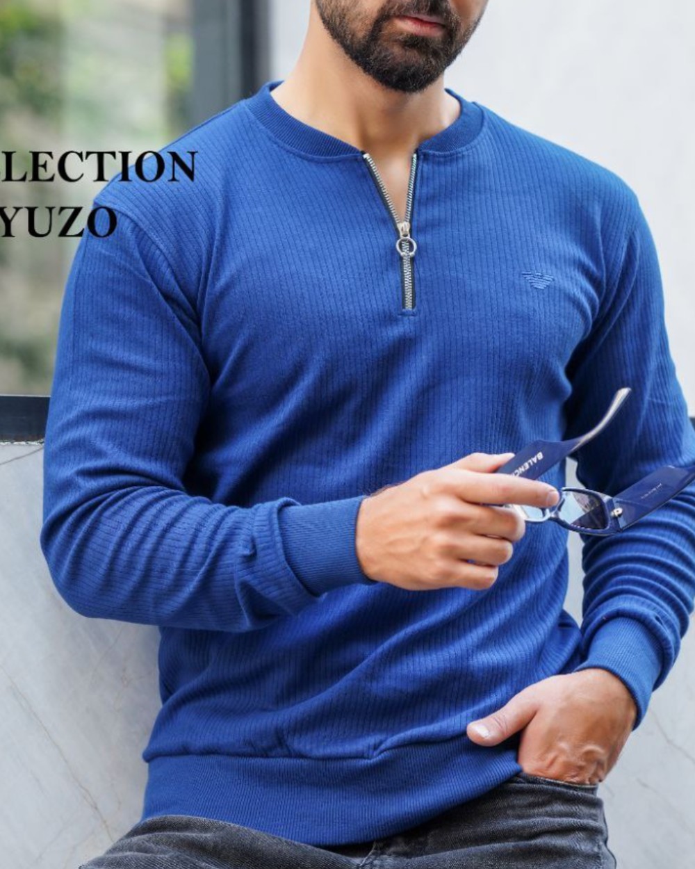 بلوز مردانه نیم زیپ