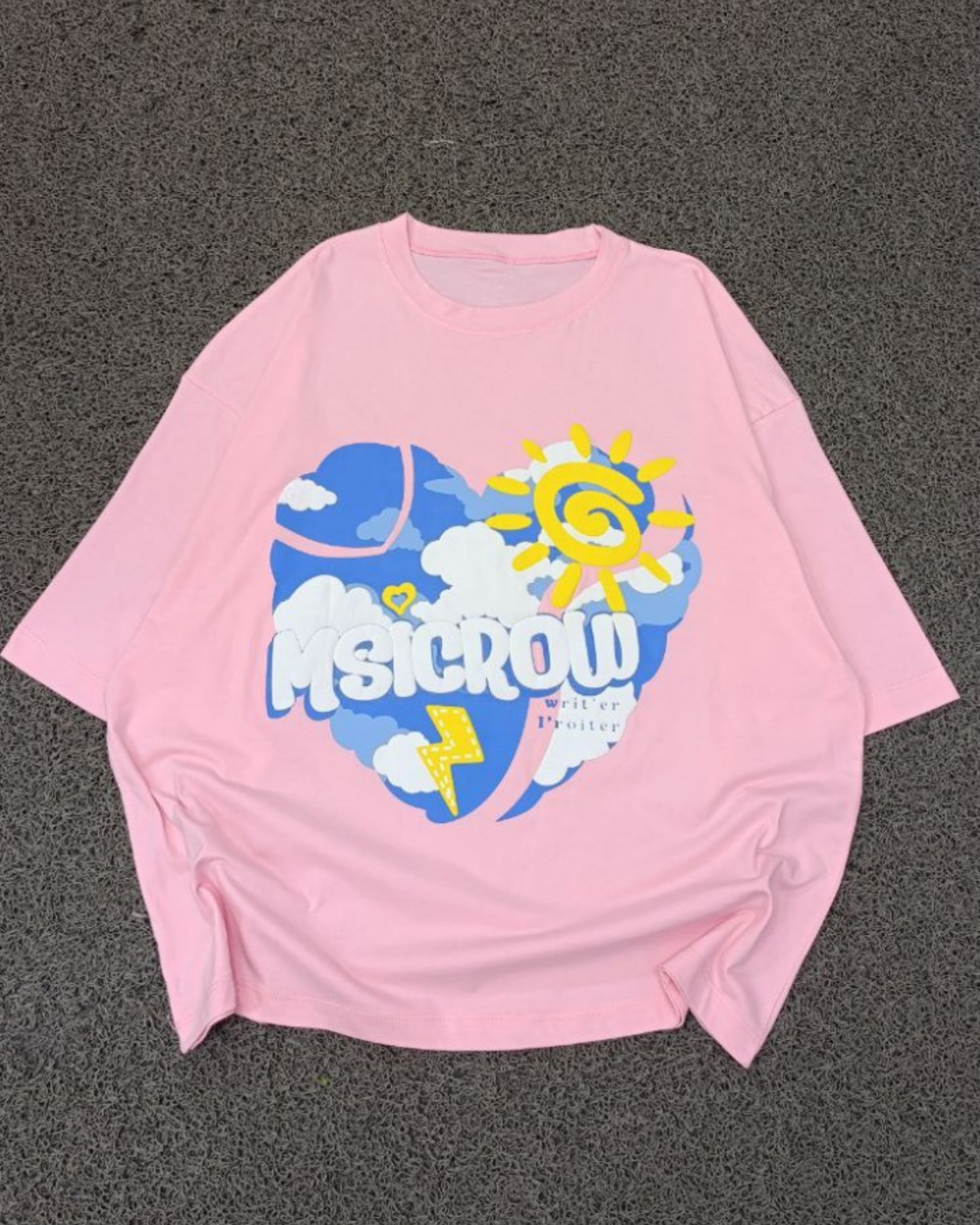 تیشرت لانگ سوپر پنبه طرح قلب ابر