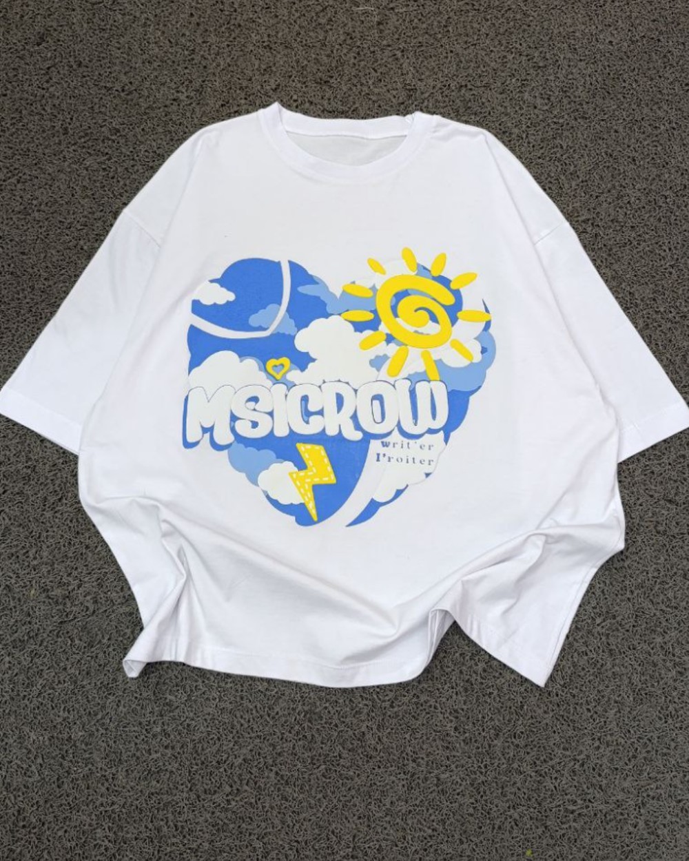 تیشرت لانگ سوپر پنبه طرح قلب ابر