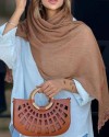شال نخی دور دانتل گندمی