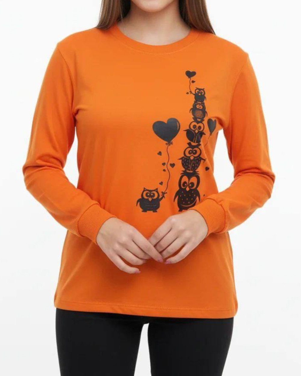 بلوز آستین بلند چاپ جغد