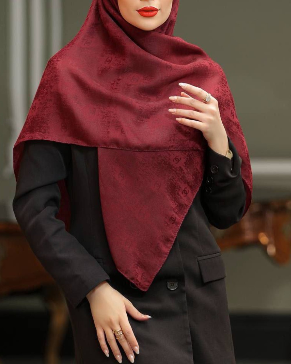 روسری پاییزه ژاکارد