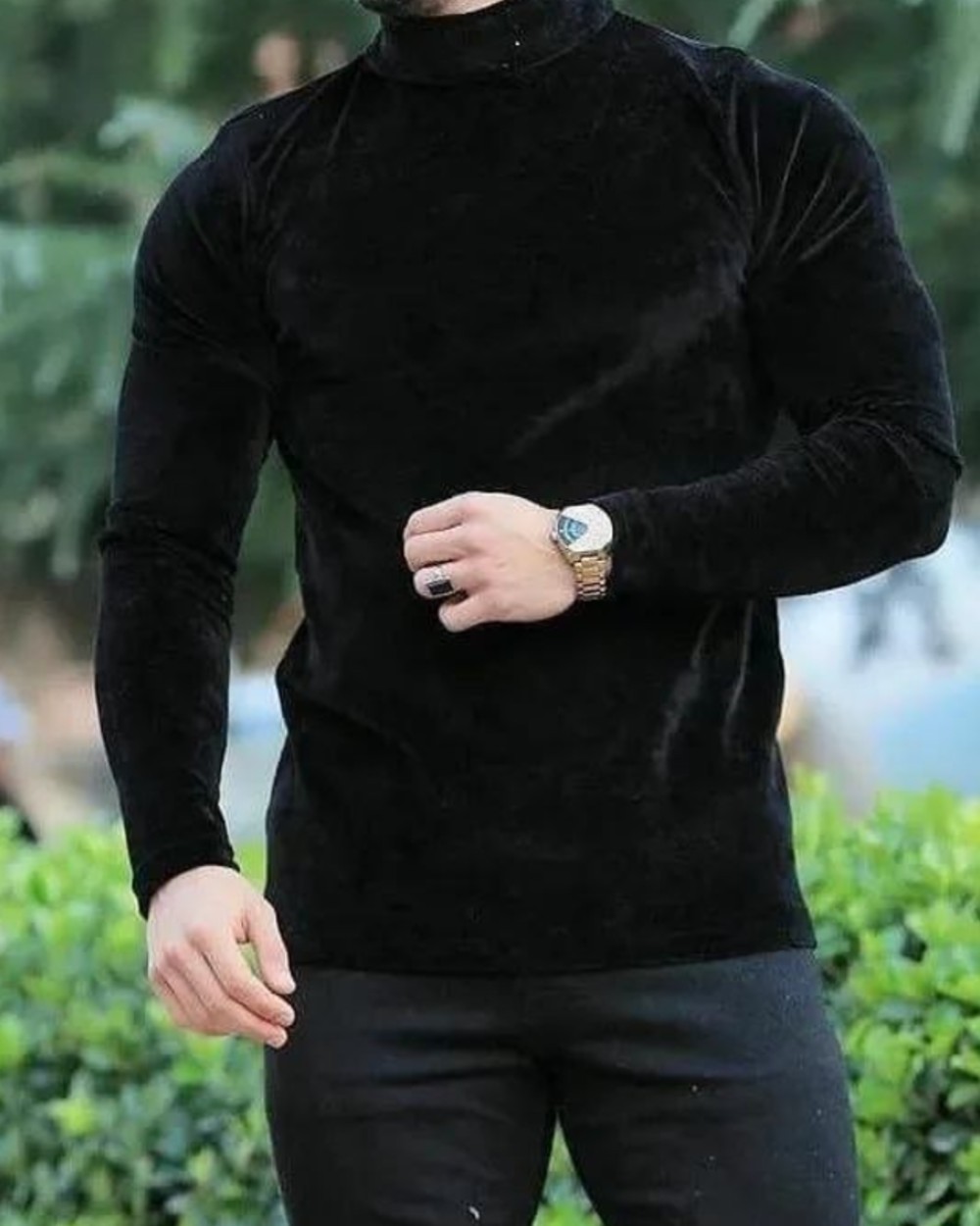 بلوز یقه اسکی مخملی فول کش