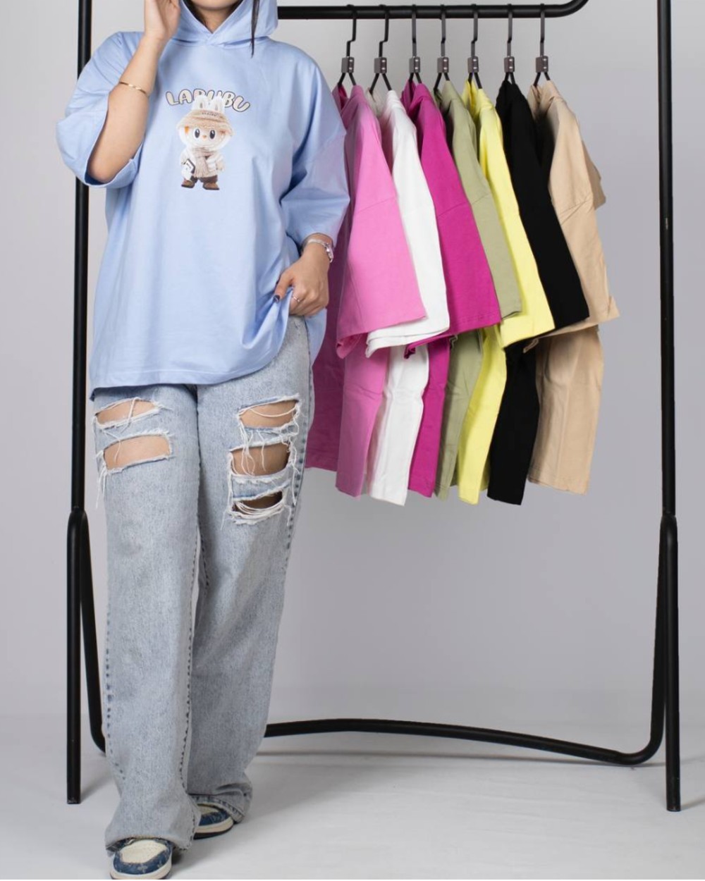 تیشزت باکسی کلاه دار