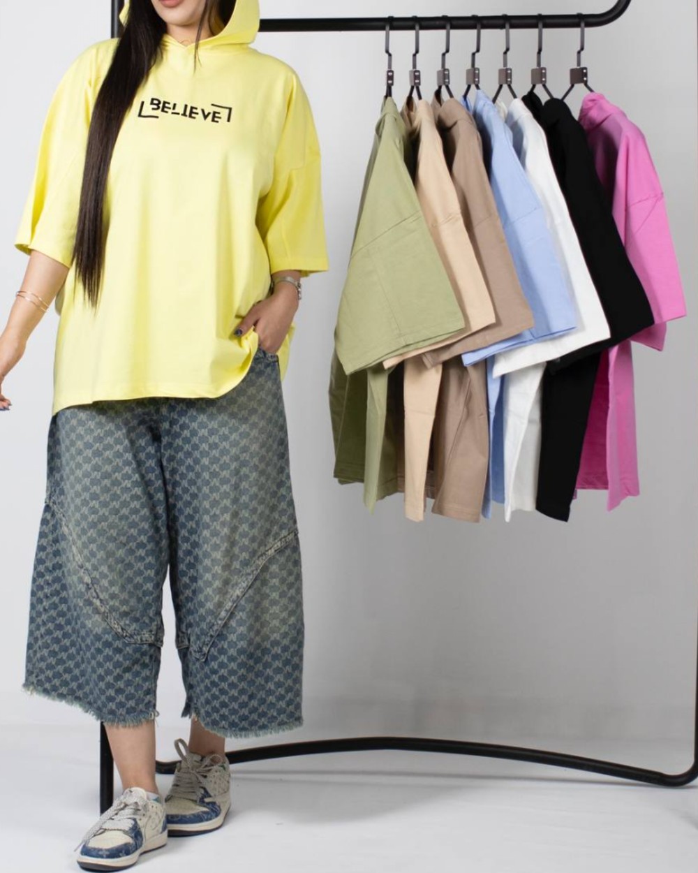 تیشزت باکسی کلاه دار