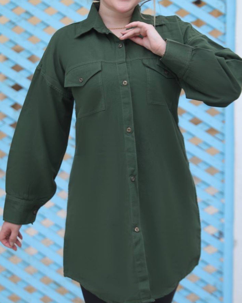 مانتو کتان سایز بزرگ جیب دار کد101