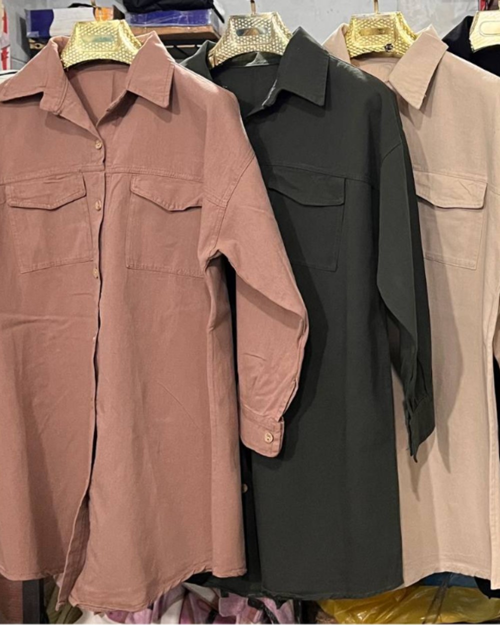 مانتو کتان سایز بزرگ جیب دار کد101