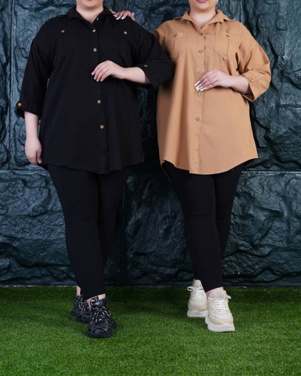 مانتو کتان سایز بزرگ آستین سه ربع