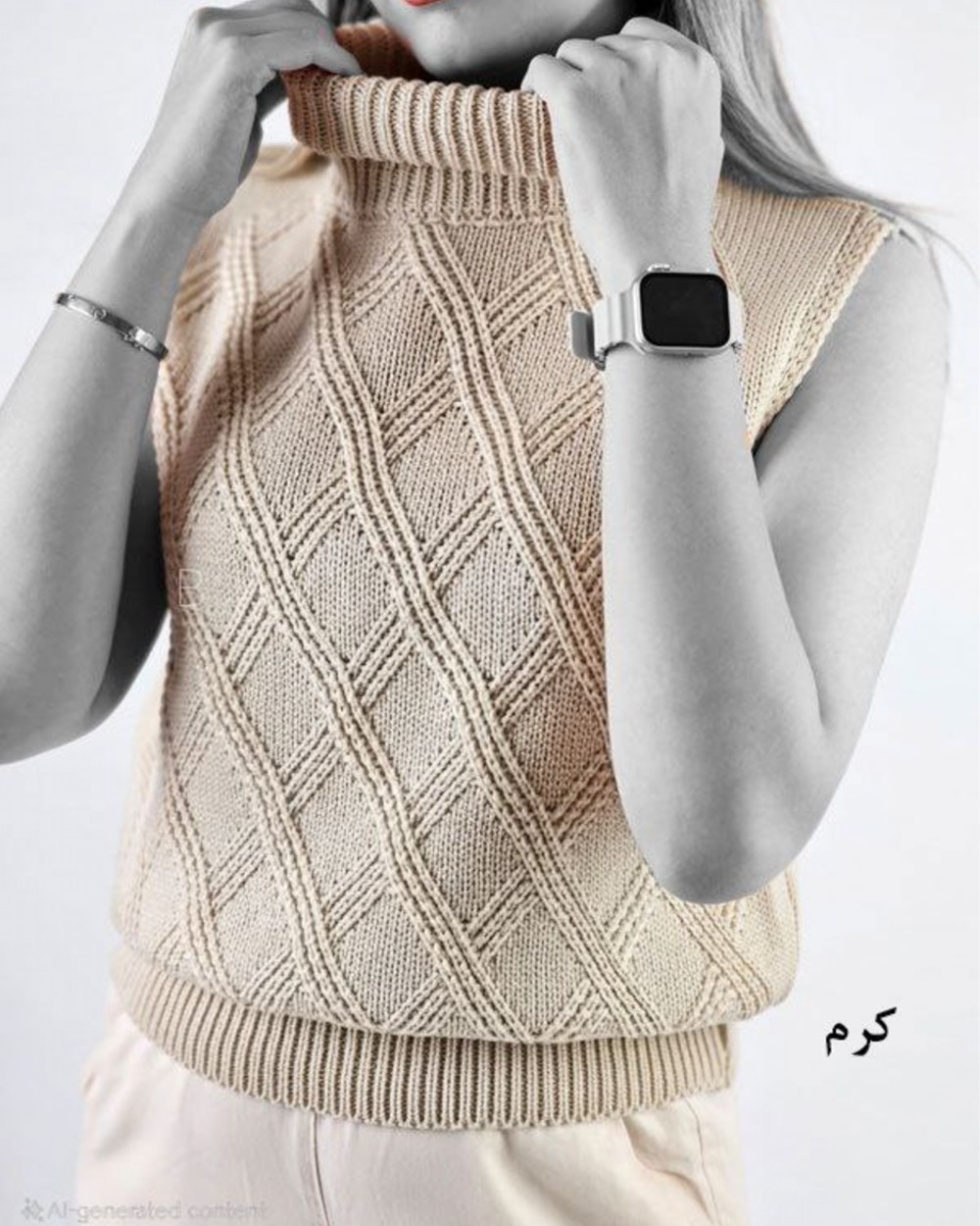 ژیله بافت یقه اسکی لوزی کد 1021