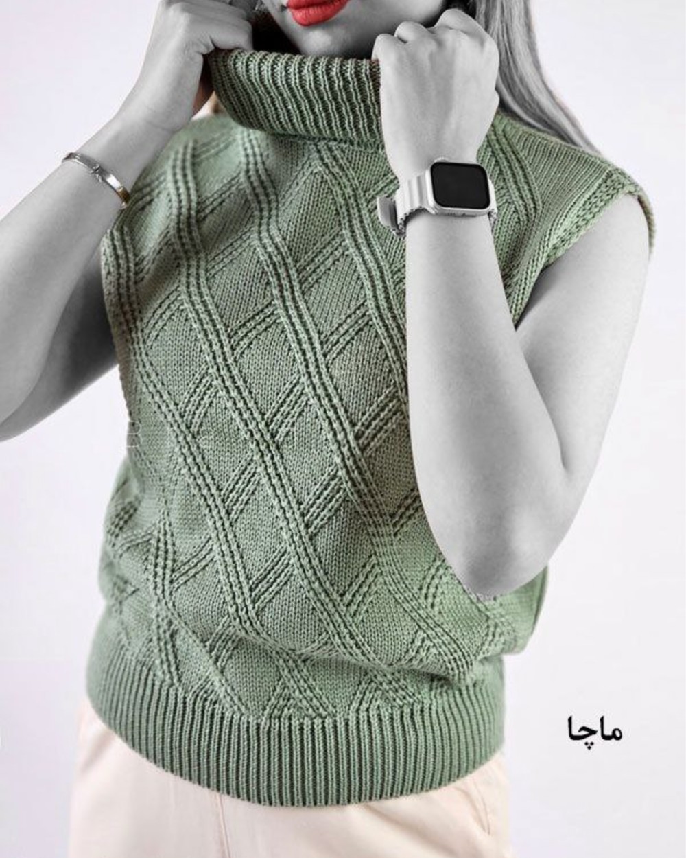 ژیله بافت یقه اسکی لوزی کد 1021