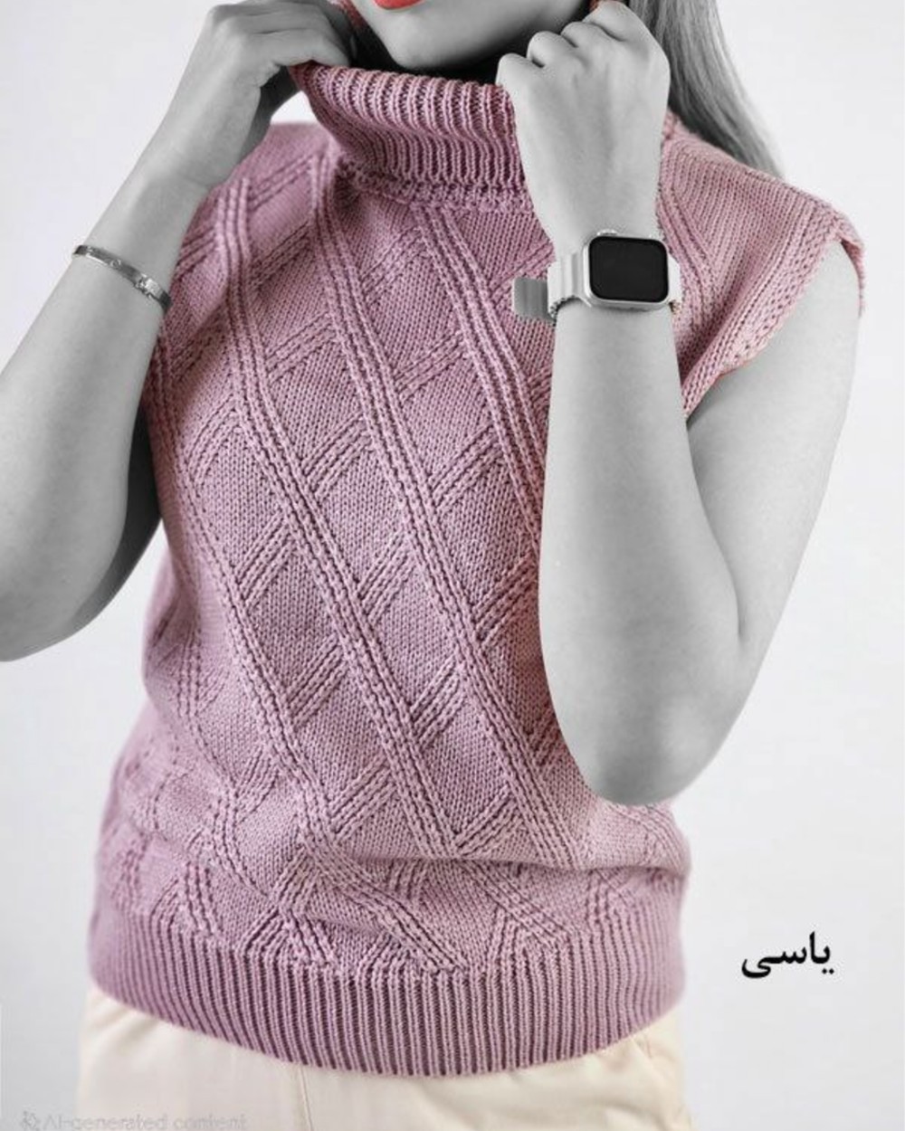 ژیله بافت یقه اسکی لوزی کد 1021