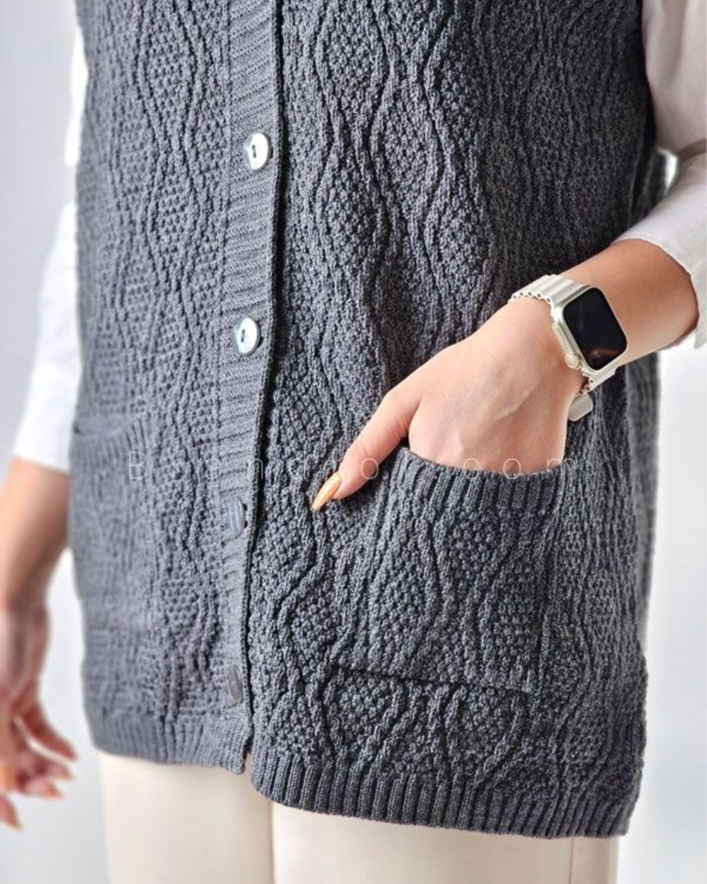 ژیله بافت آبشاری دو جیب کد3031