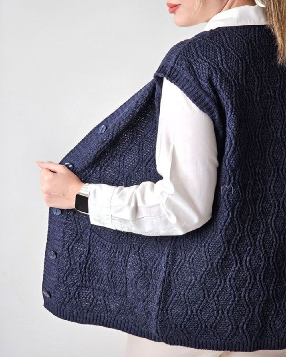 ژیله بافت آبشاری دو جیب کد3031