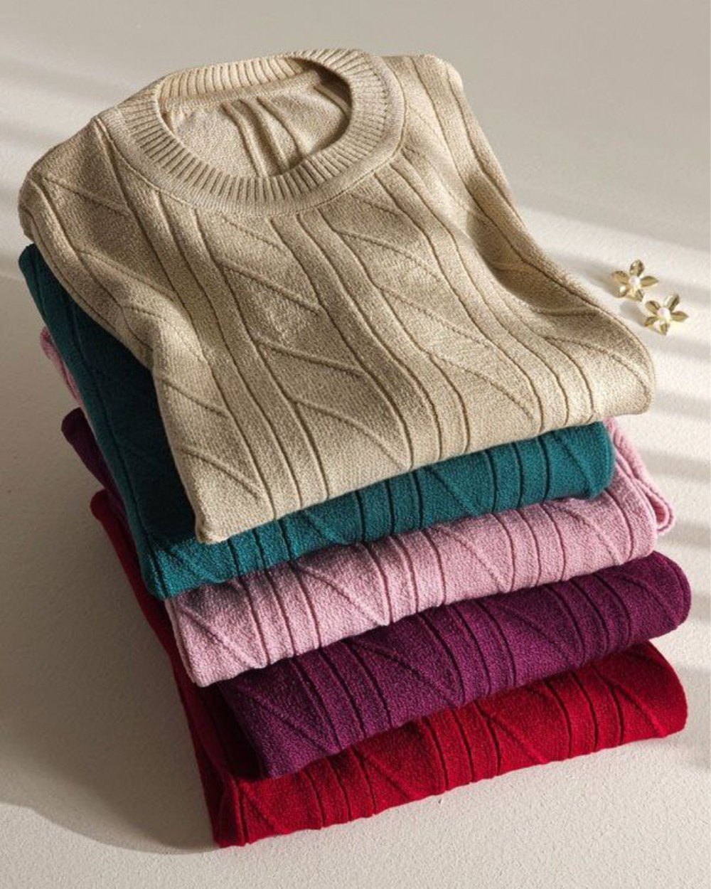 تیشرت بافت آستین کوتاه مورب کد3060