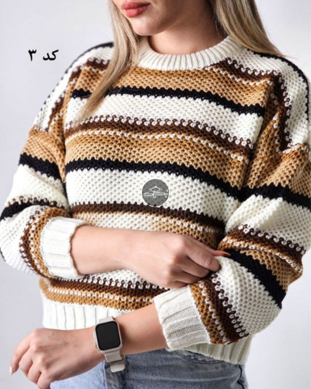 بلوز بافت راه راه درشت کد3025