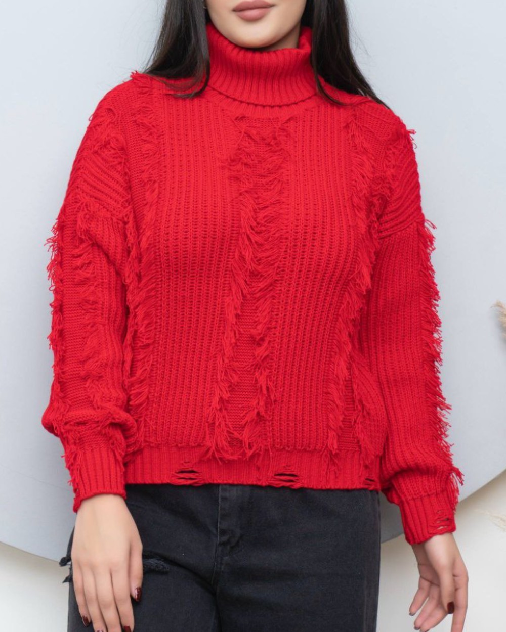 بافت یقه لش ریش ریش کد 3077