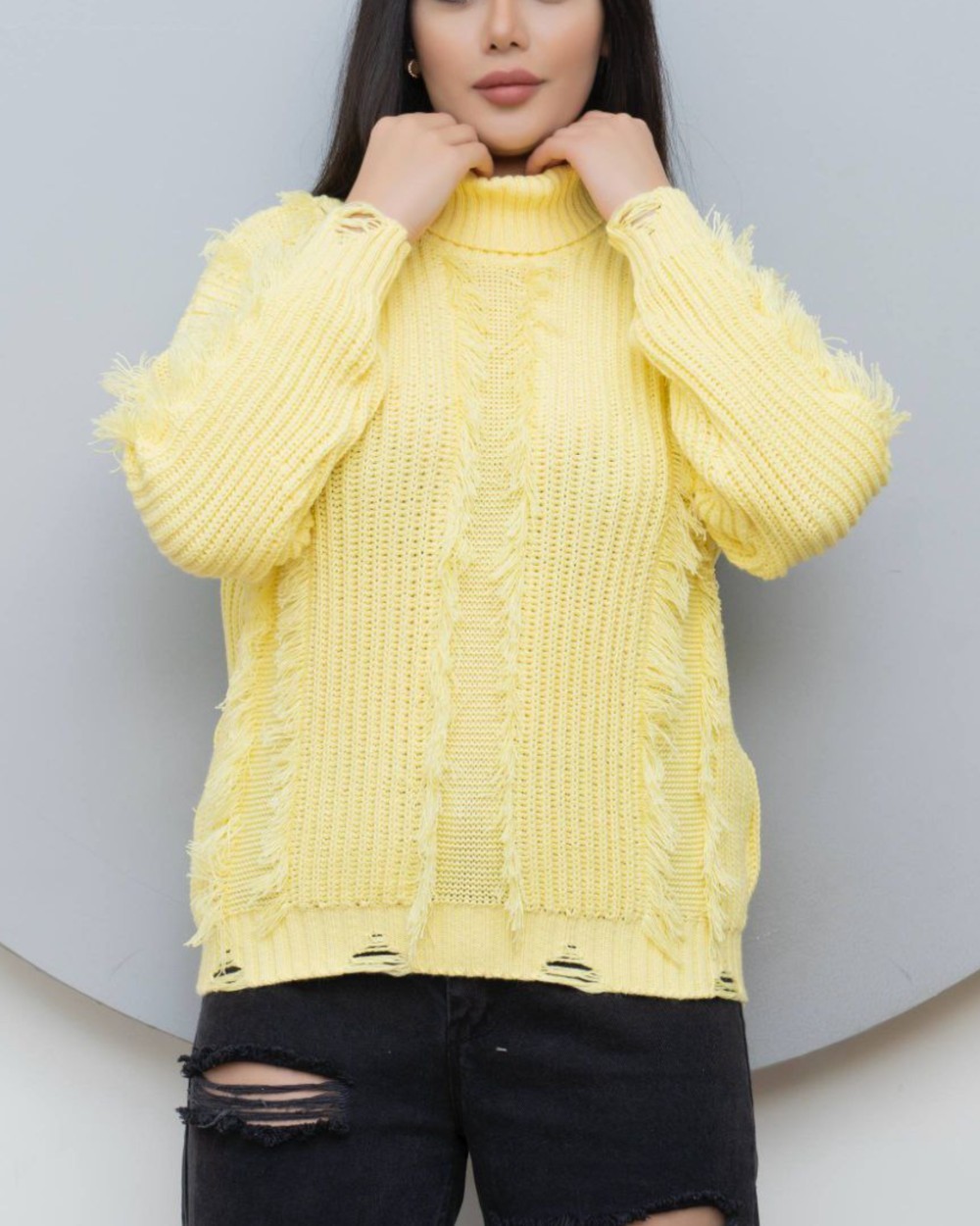 بافت یقه لش ریش ریش کد 3077