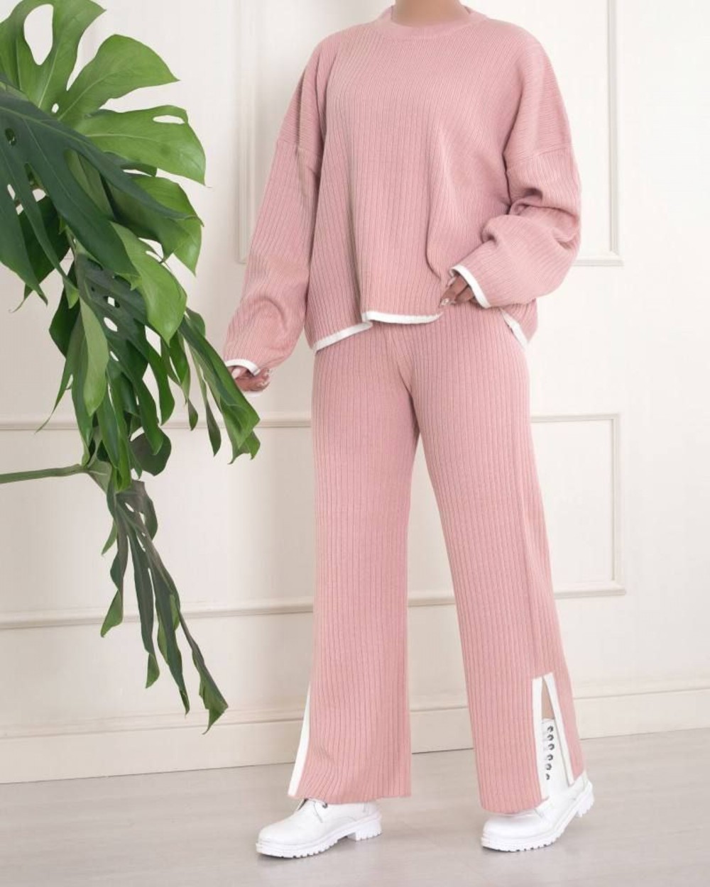 ست بافت ستونی چاکدار کد1003