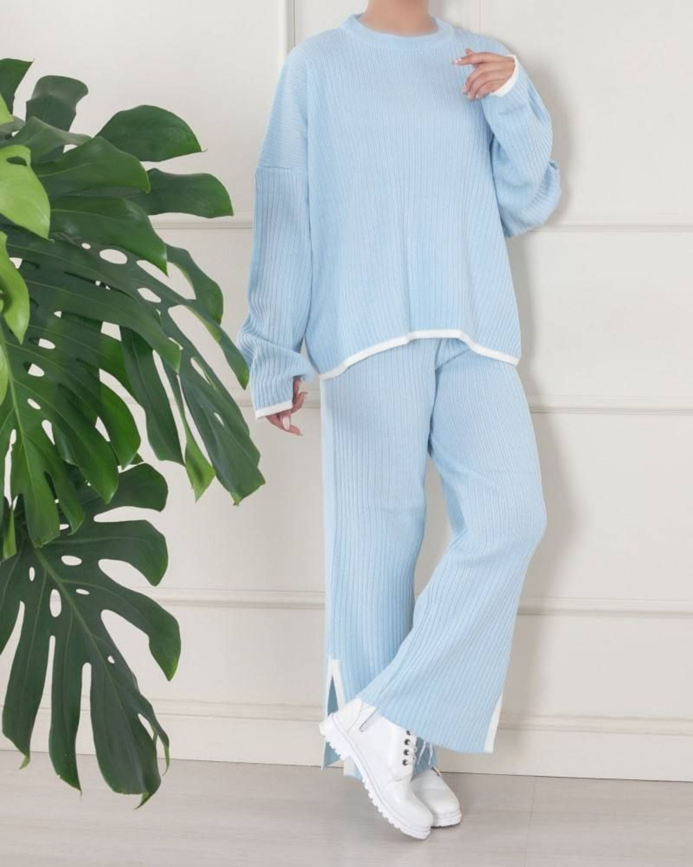 ست بافت ستونی چاکدار کد1003