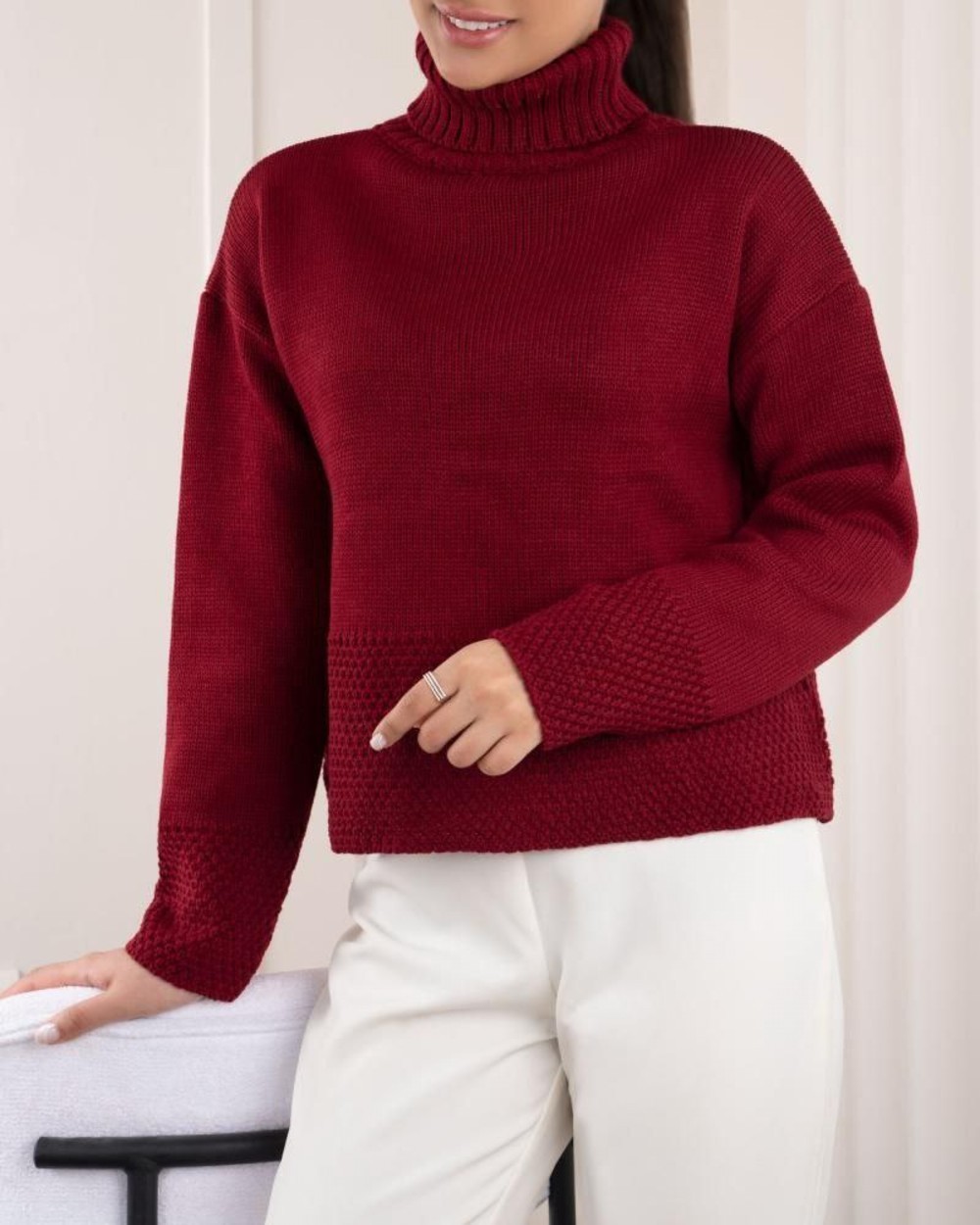 بافت یقه اسکی پایین لیس لیس کد466