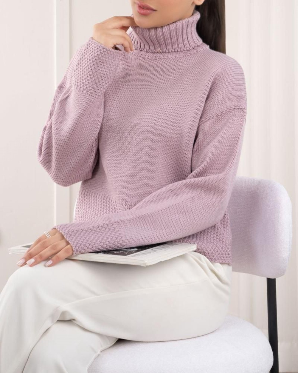 بافت یقه اسکی پایین لیس لیس کد466