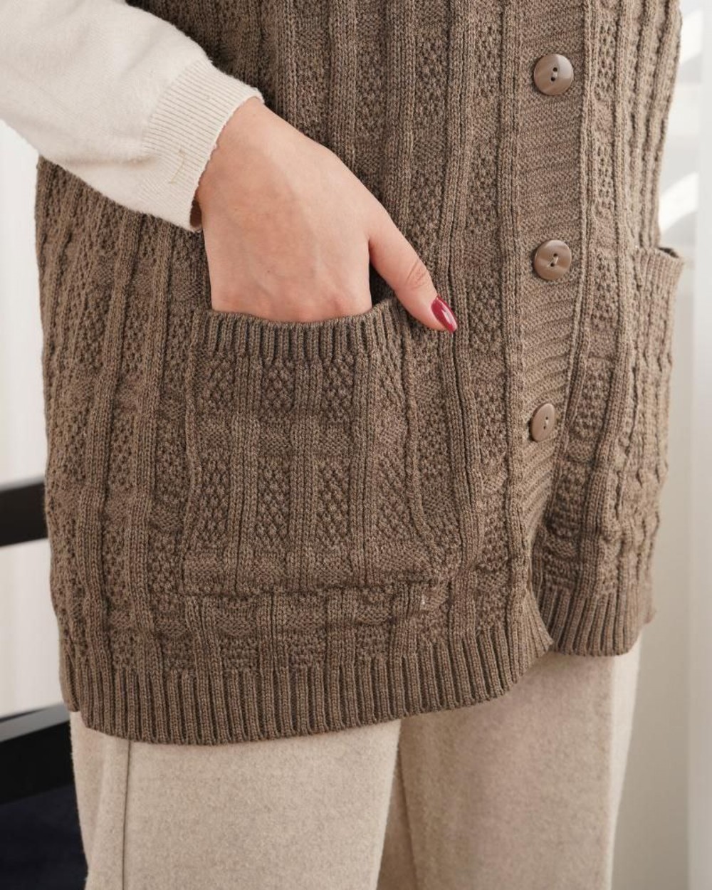 ژیله بافت مربعی جلو دکمه