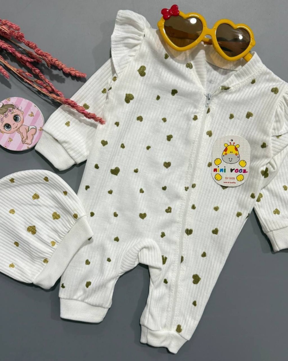 سرهمی زیپی قلب سفید