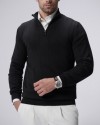 بافت نیم زیپ یقه ایستاده.