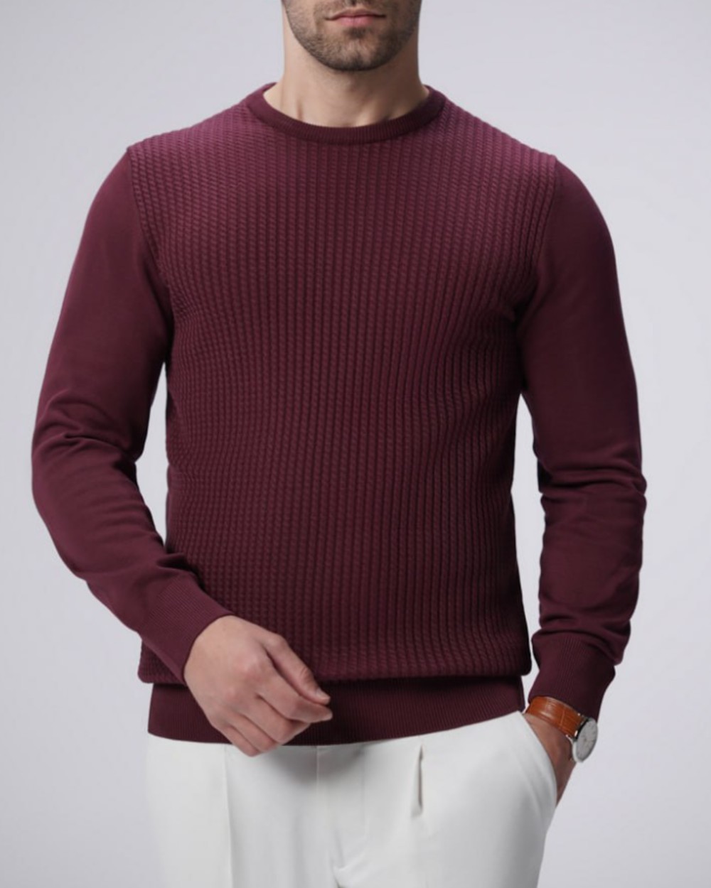 پلیور بافت یقه گرد