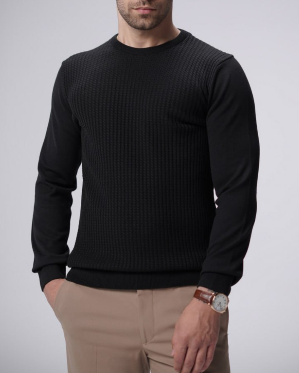 پلیور بافت یقه گرد