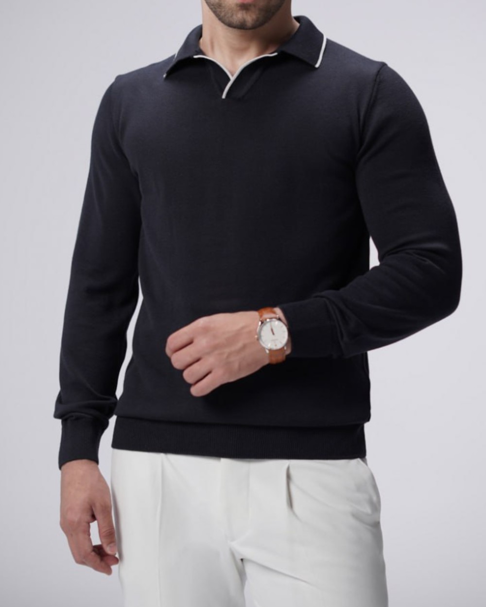 پلیور بافت یقه شکاری