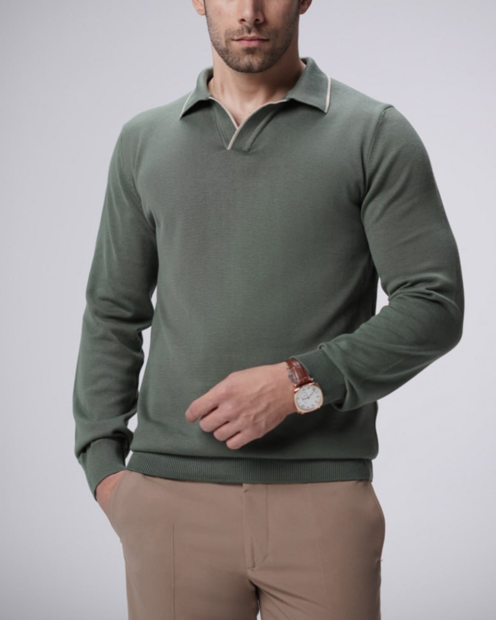 پلیور بافت یقه شکاری