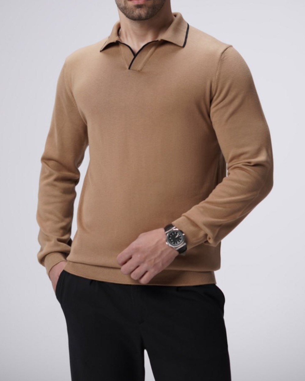 پلیور بافت یقه شکاری