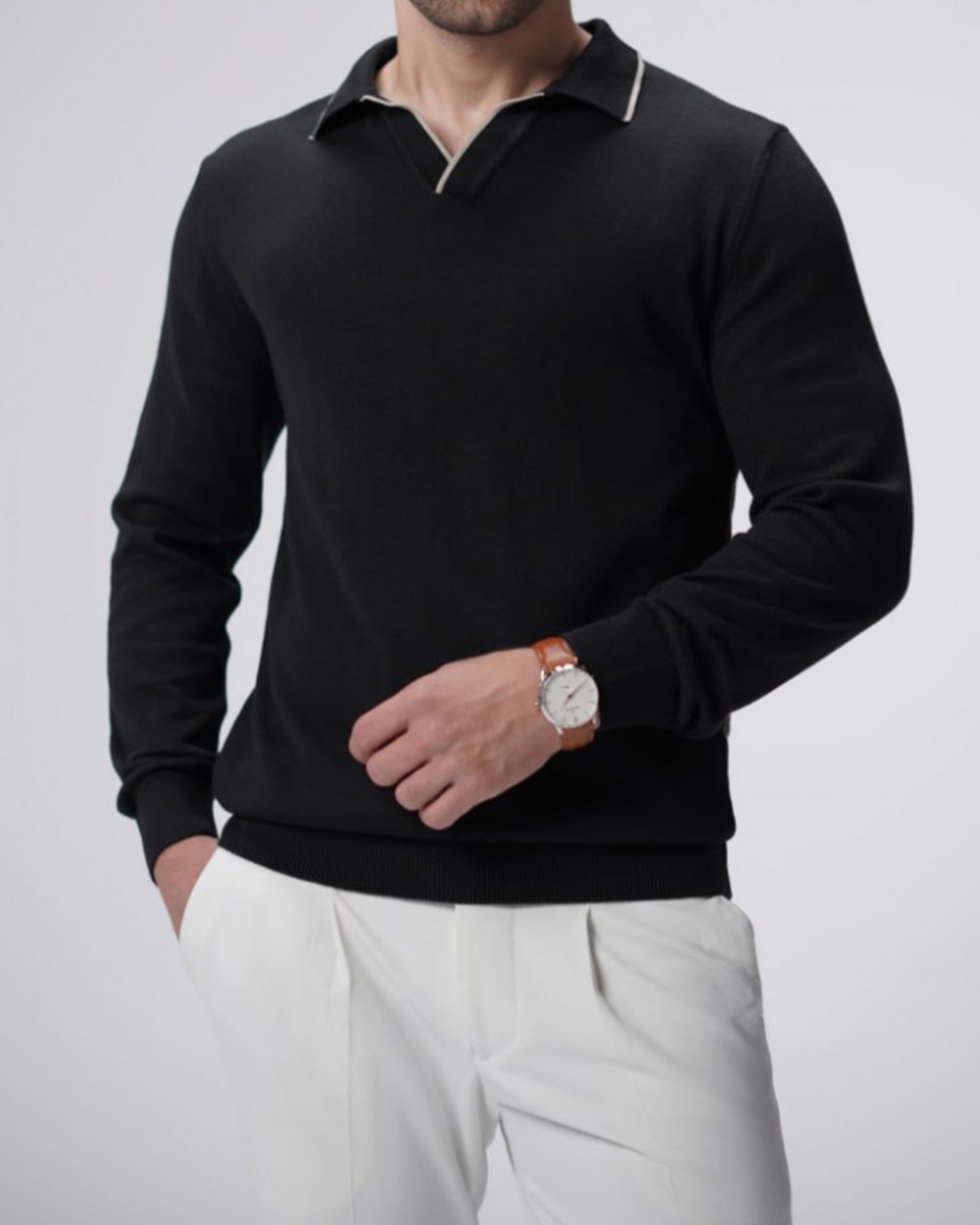 پلیور بافت یقه شکاری