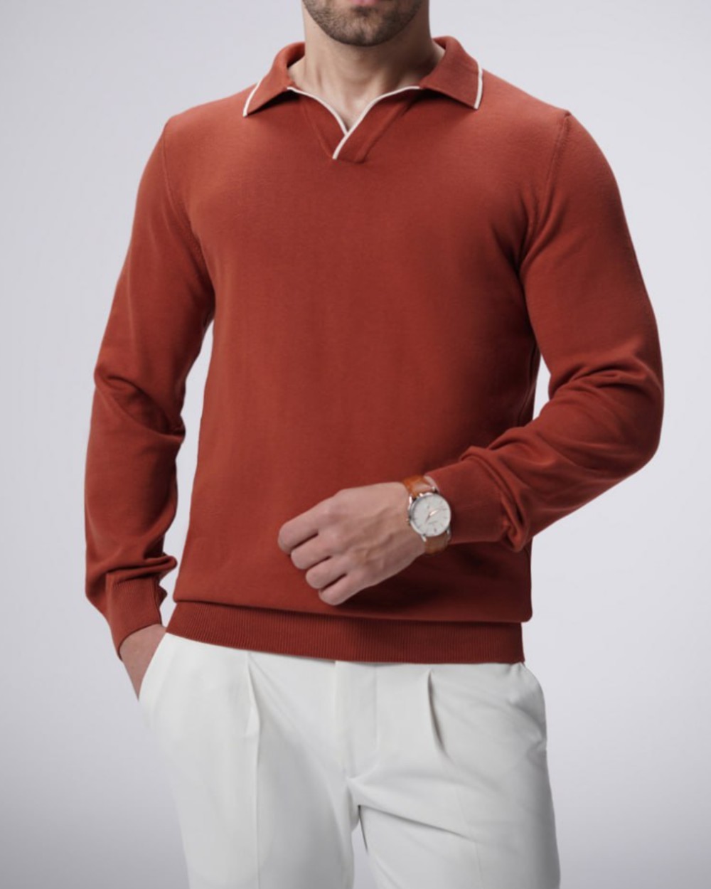 پلیور بافت یقه شکاری